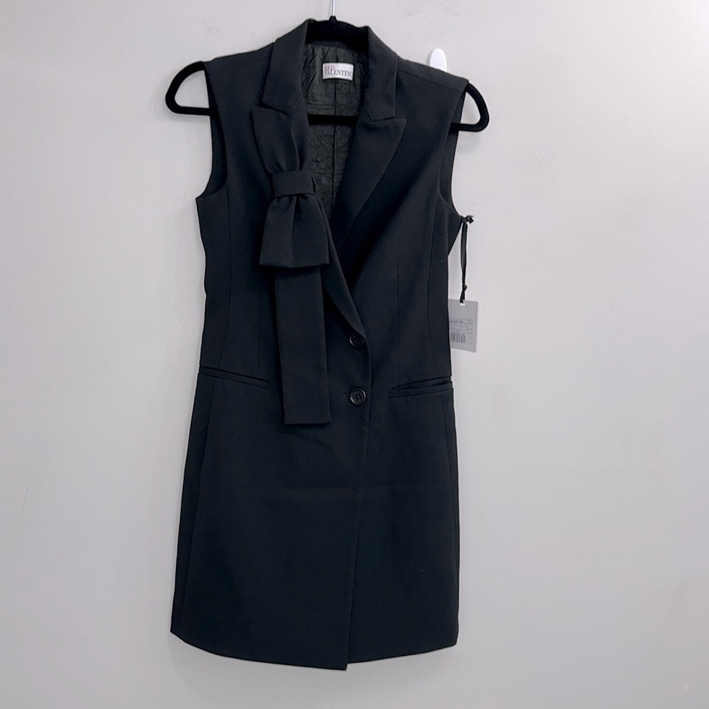 RED VALENTINO VISCOSE WOOL GABARDINE BLAZER DRESS WITH BOW - Picture 7 of 16